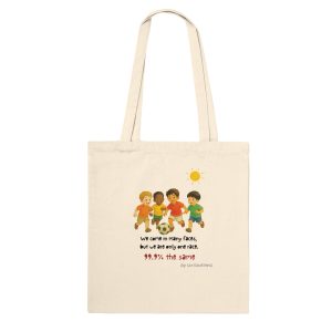 Boys playing football - Premium Tote Bag - Teaching kids inclusive ideas through neuroscience design